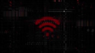 Wifi Logo Animation On Digital Background