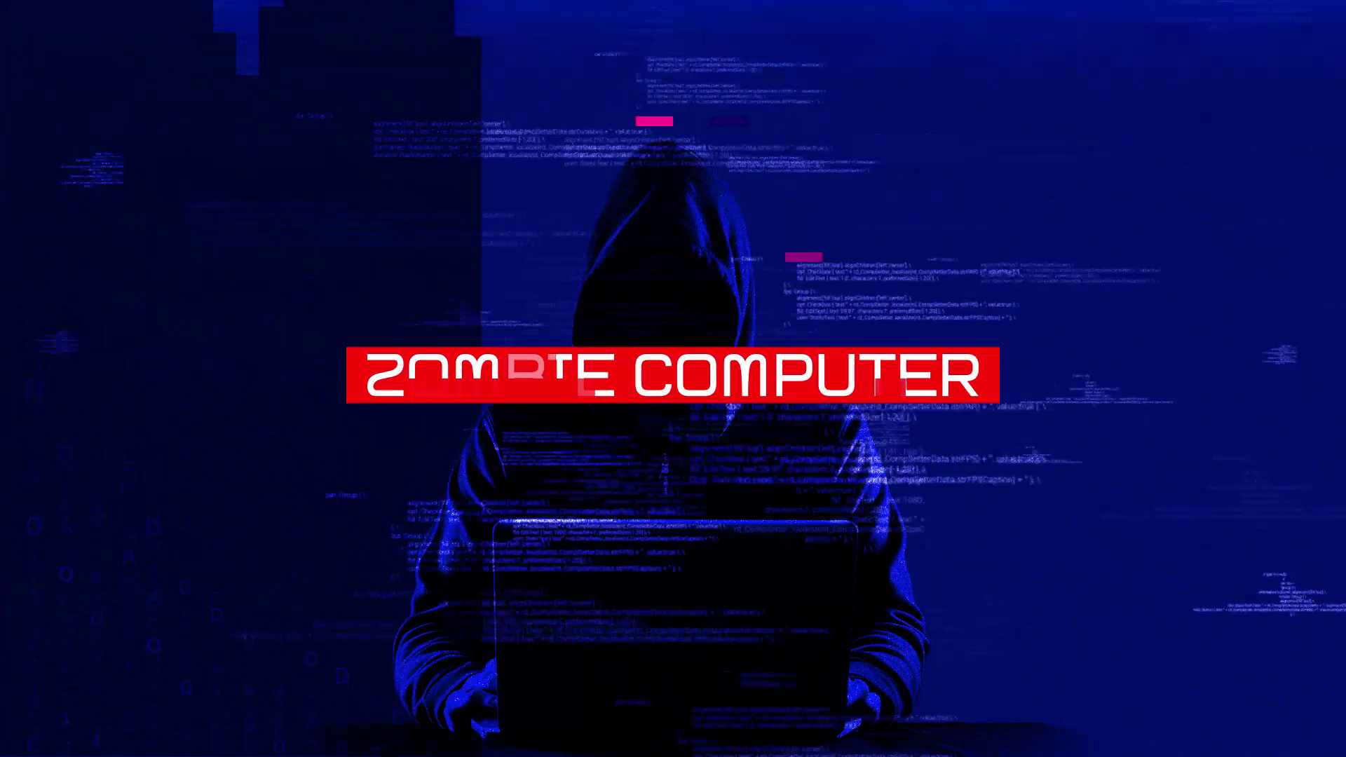 Zombie Computer On Hacking Background Screen Stock Motion Graphics SBV