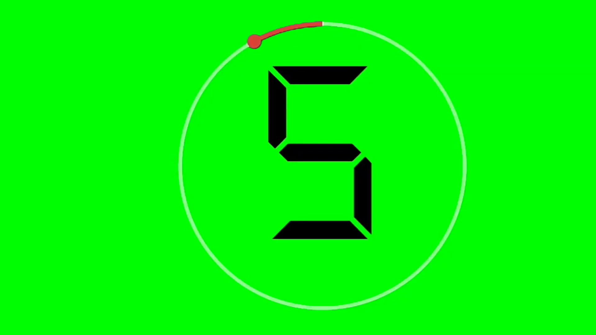 5 Seconds Countdown Timer On Green Screen 5 Stock Motion Graphics SBV 