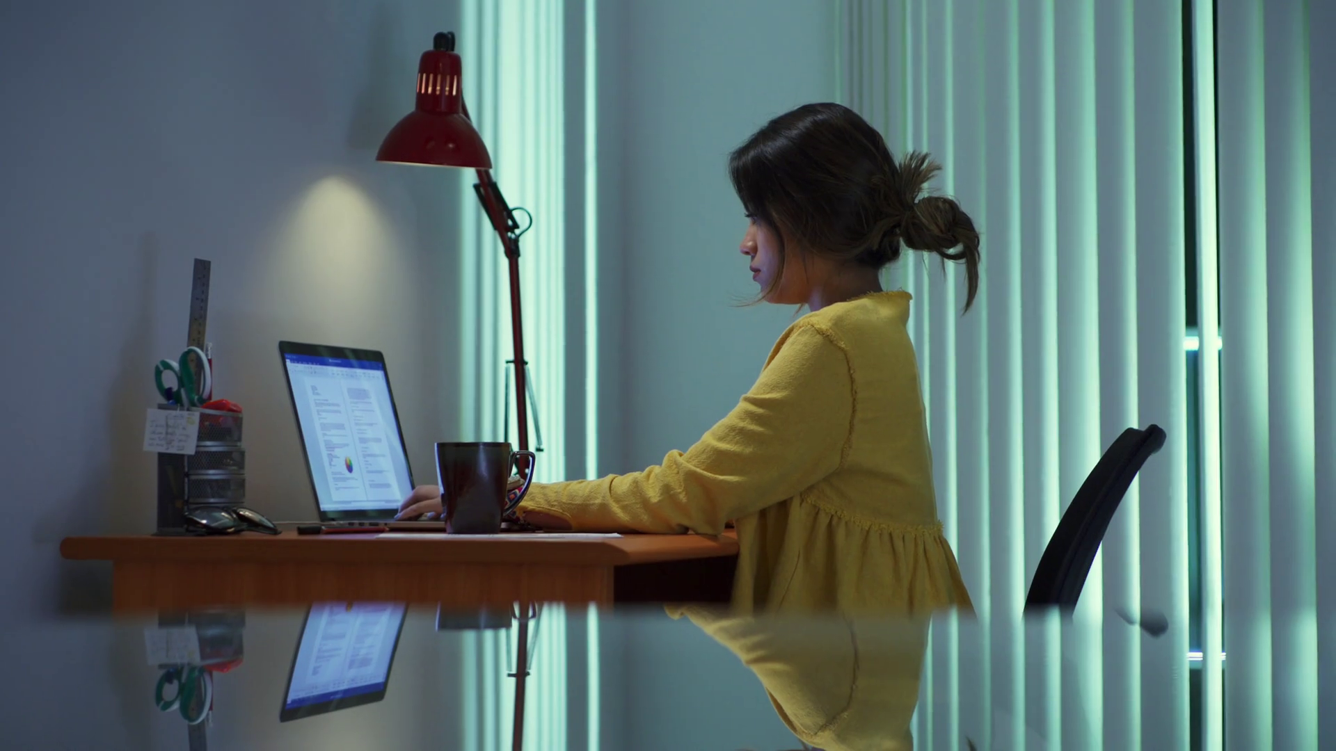 Doing school work at night image