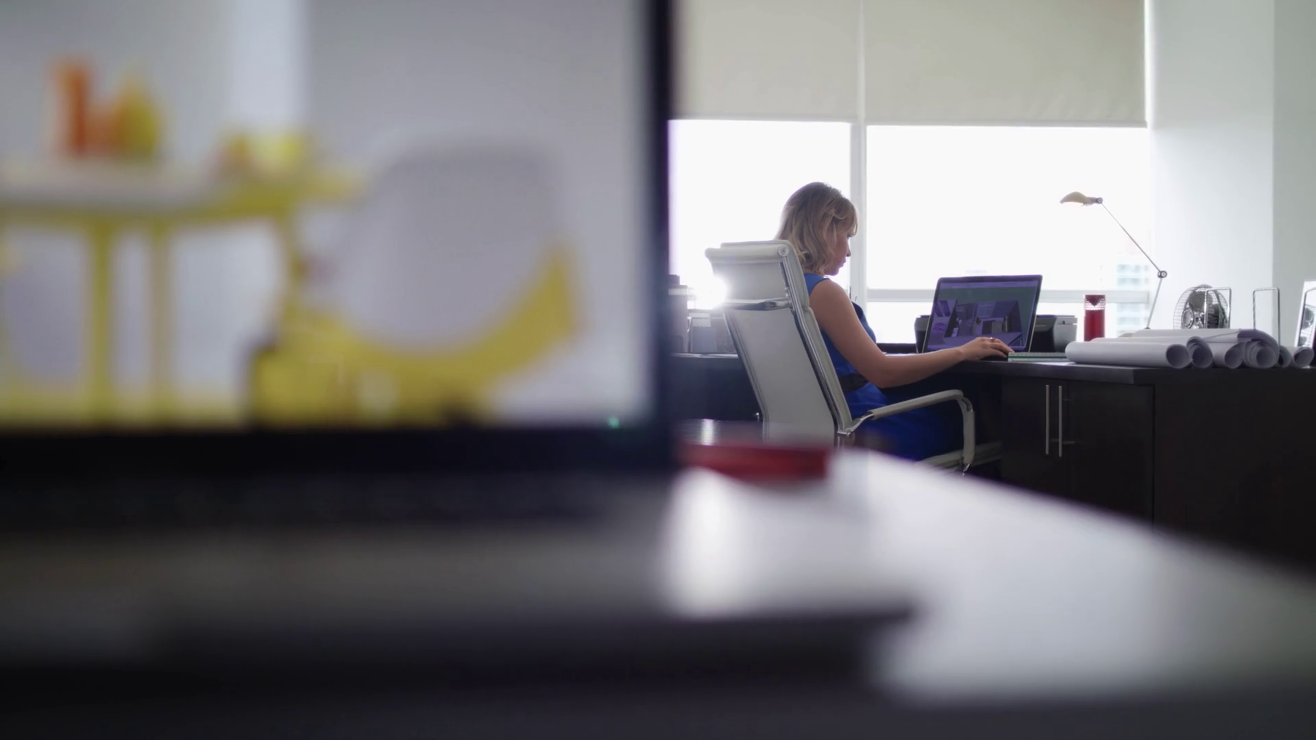 Woman Working Architect Doing 3d Render On Stock Footage SBV-322980917 ...