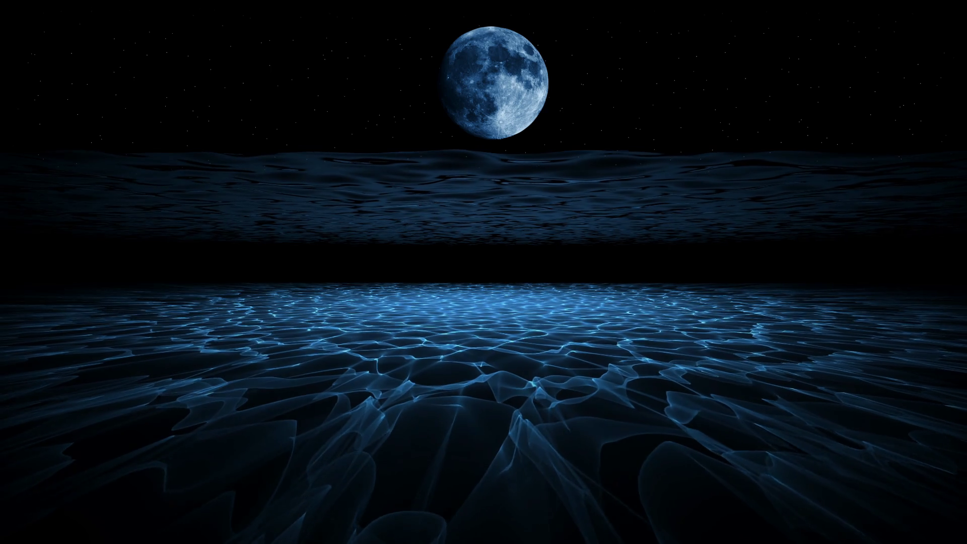 Moon Shines Through Sea Can See Caustics Stock Motion Graphics SBV