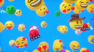 Falling 3d Emojis Loop Background