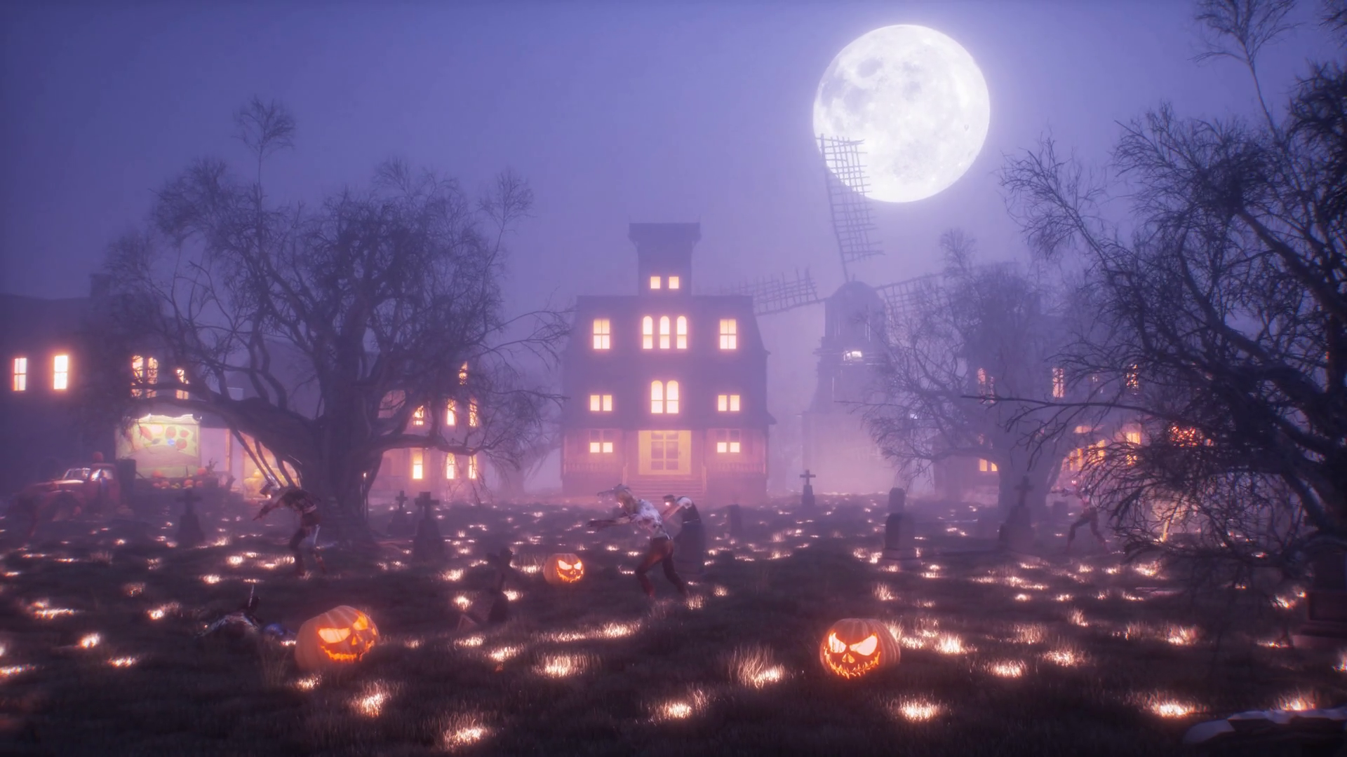Halloween Horror Backdrop Of Zombies Stock Motion Graphics SBV ...