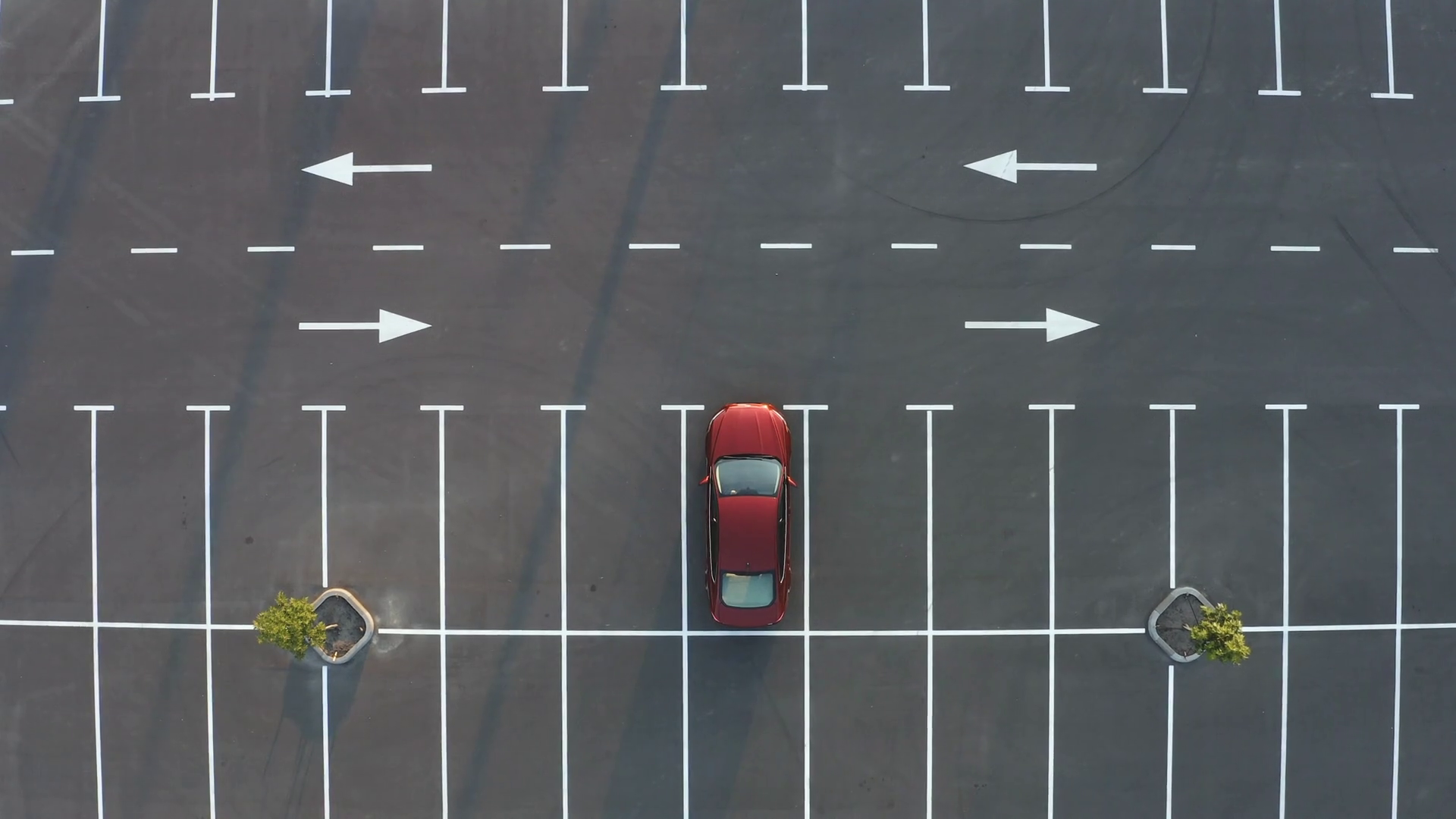 The Red Car Leaves Empty Parking Lot Stock Footage SBV338582491 Storyblocks