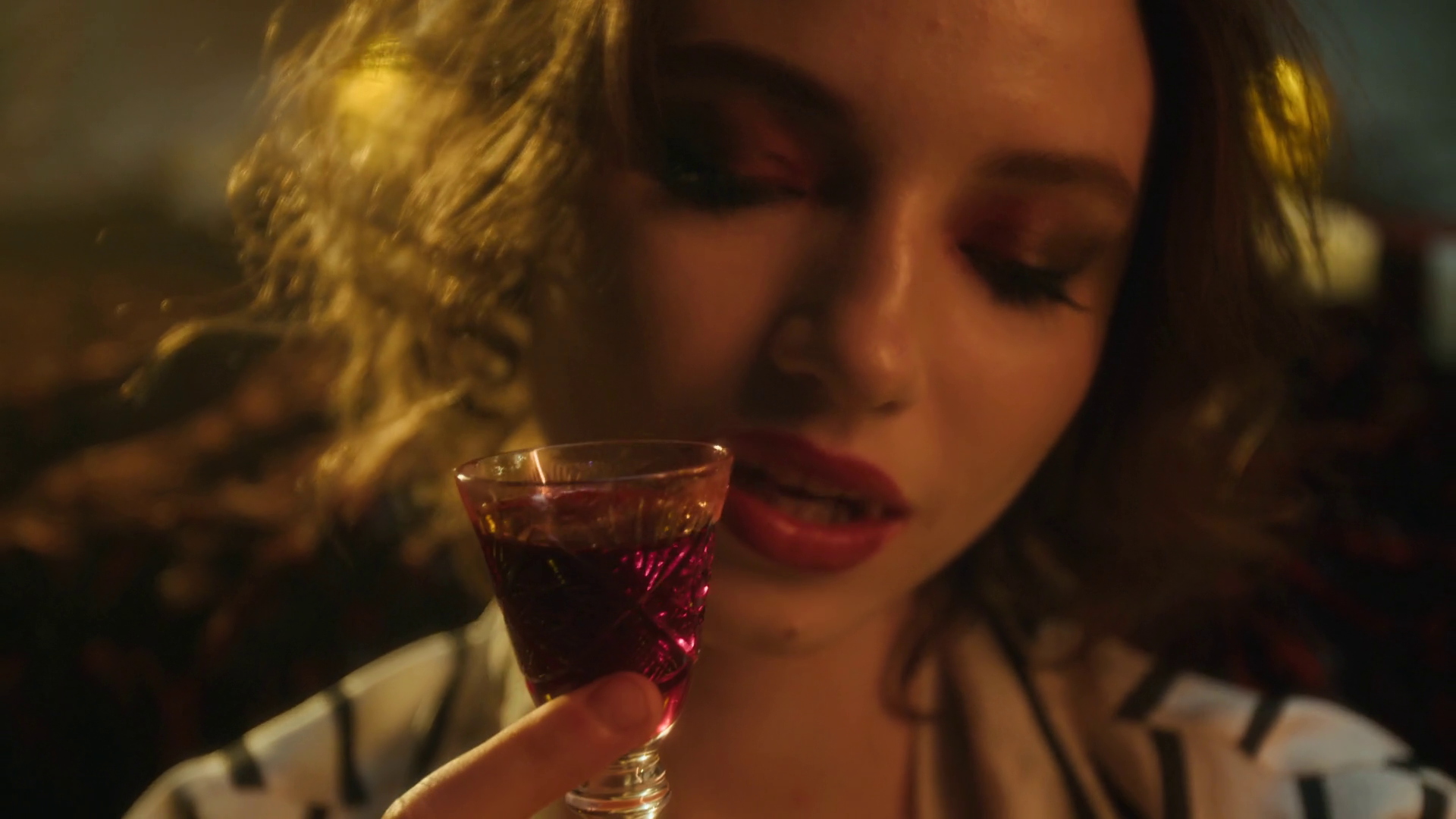 Close-up Portrait Shot Of Vampire Woman With Stock Footage SBV ...