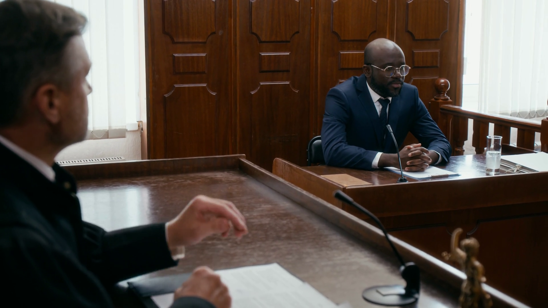 African American Lawyer In Formal Blue Suit Stock Footage SBV-352616745 ...