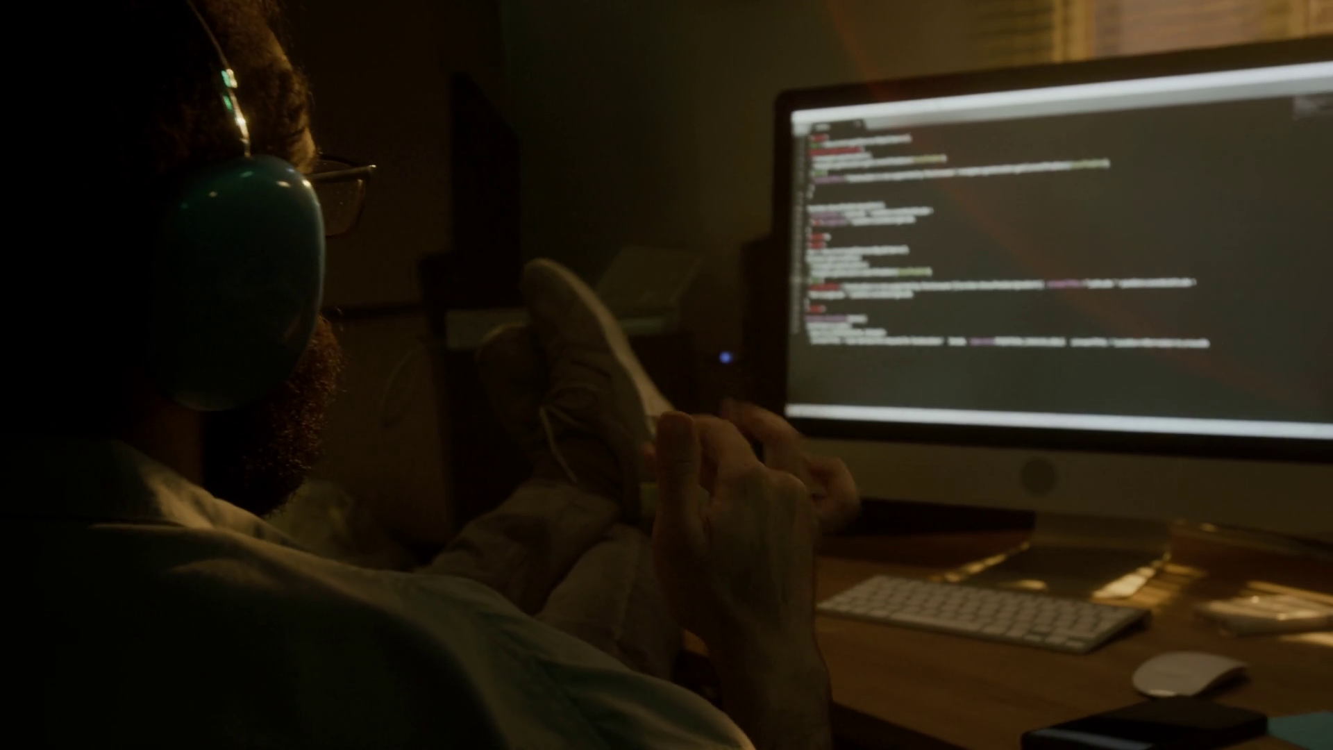Over Shoulder Shot Of Male Programmer Stock Footage SBV-351698459 ...