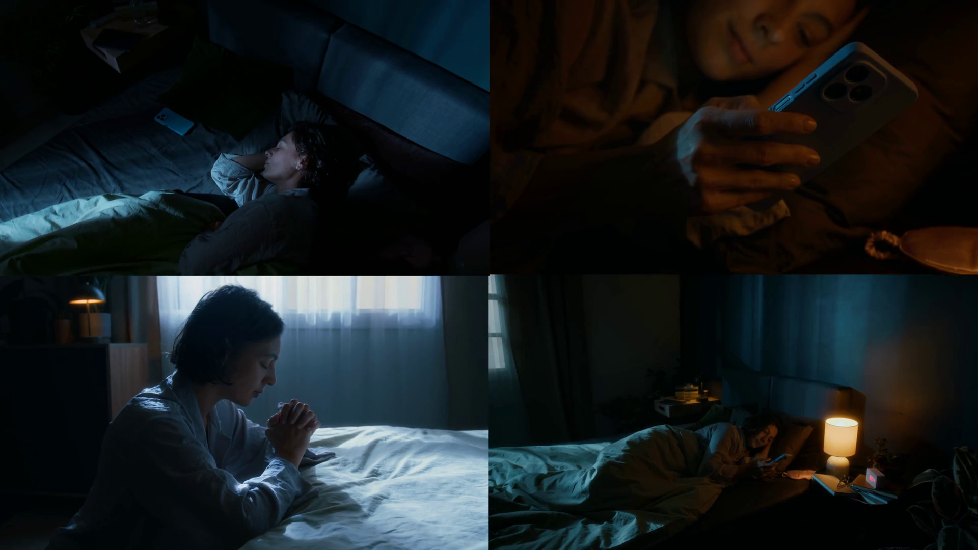 Split Screen Of Woman Praying Tossing Stock Footage SBV-351822261 ...