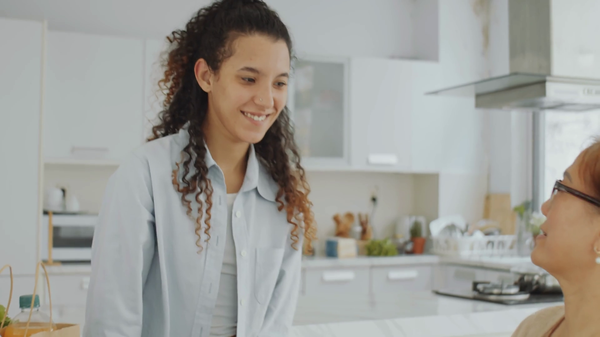 Young Caregiver Delivering Groceries To Stock Footage SBV-347584256 ...
