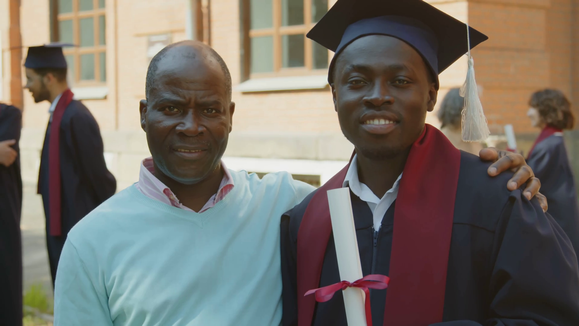 Medium Close Up Of Cheerful Black Graduated Stock Footage SBV-348688422 ...