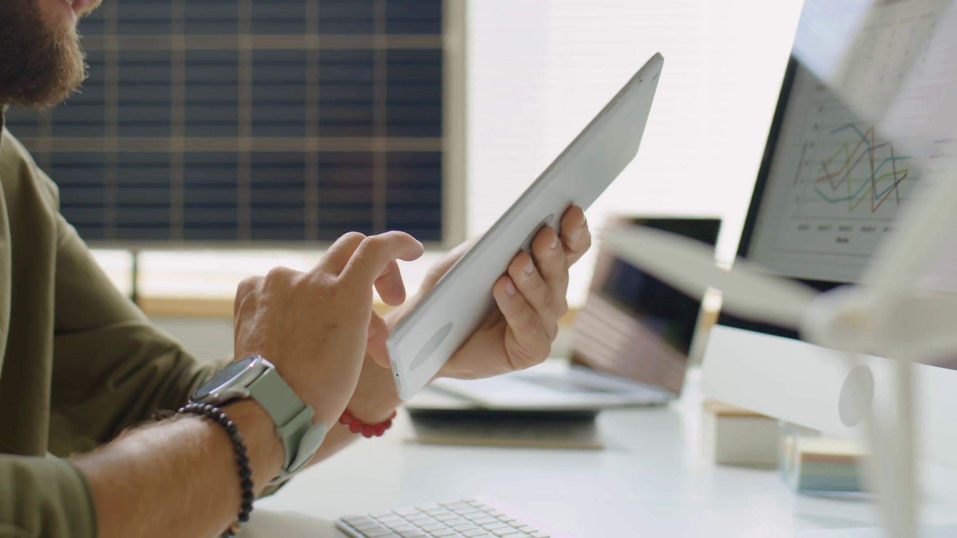 Close Up Shot Of Man Using Digital Tablet Stock Footage SBV-347394058 ...