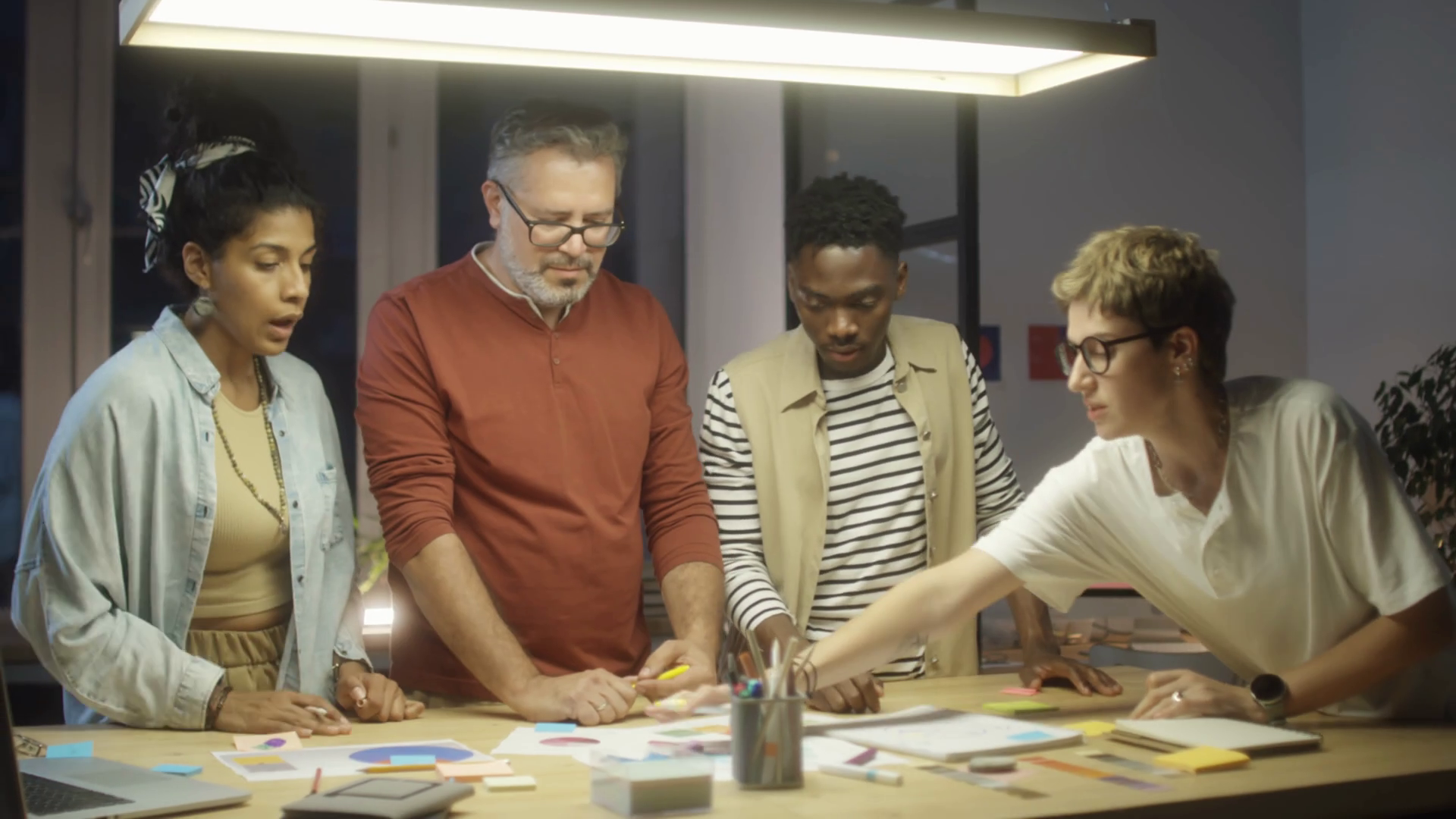 Team Of Diverse Colleagues Discussing Ideas Stock Footage SBV-347293012 ...
