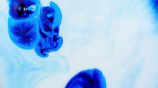 Ink Drop Motion Background Pollution Concept Blue Dye Spreading in Water Slow Motion Shot