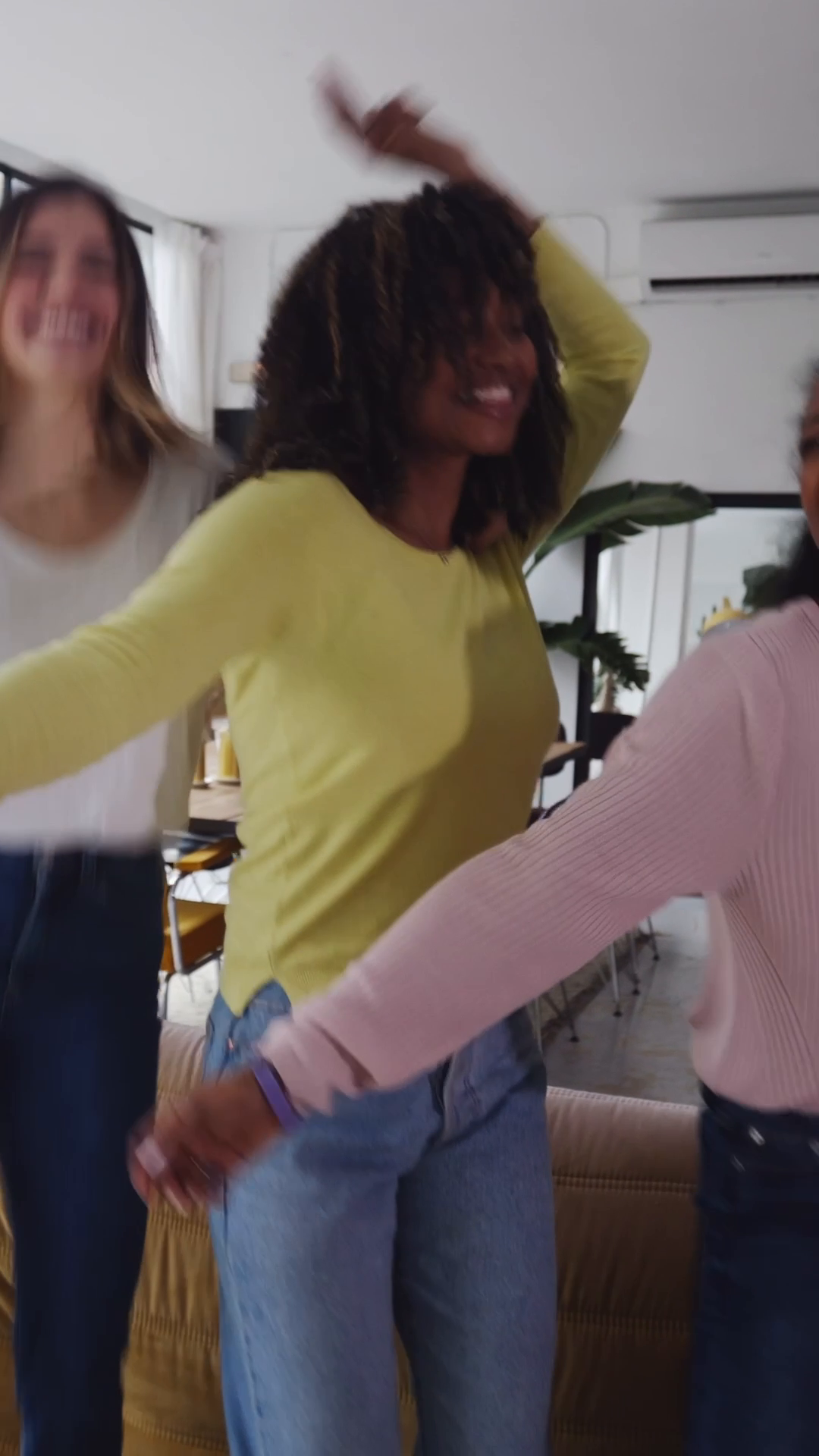 Three Happy Young Multiracial Women Dancing Stock Footage SBV-353234038 ...