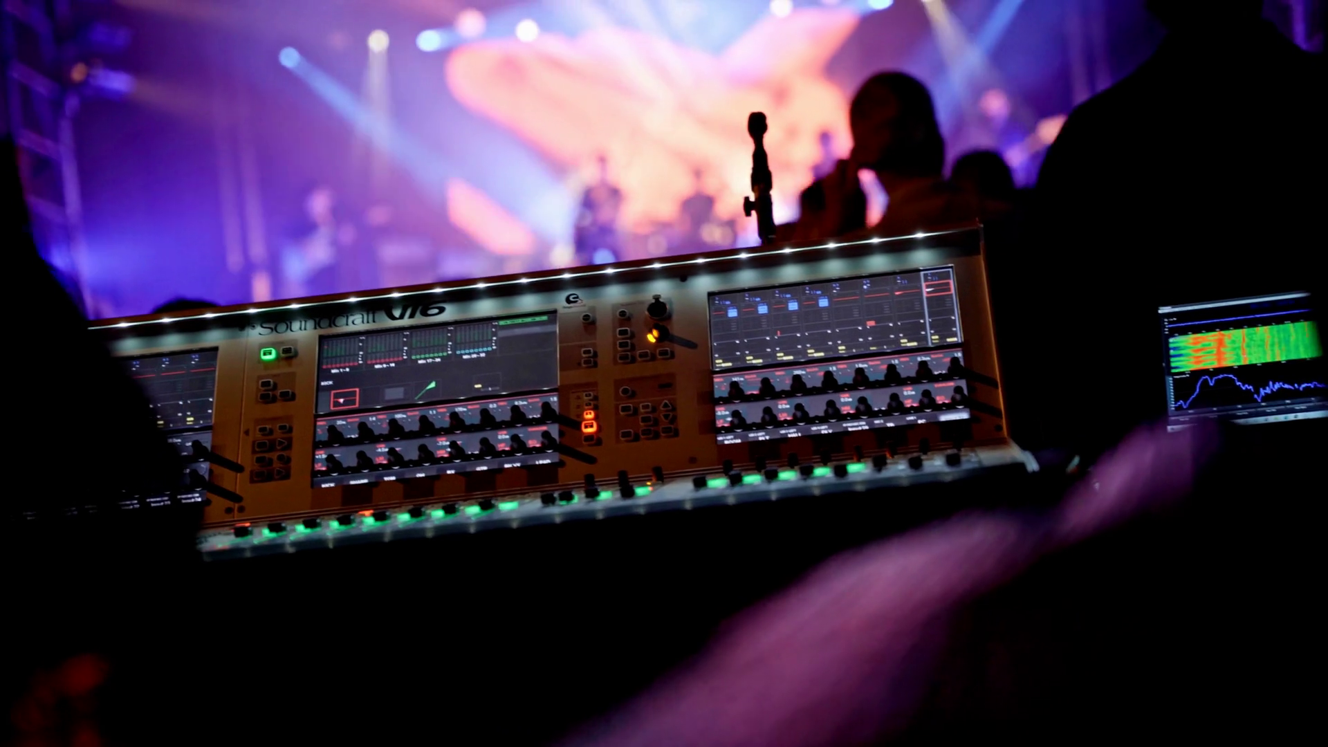 Mixing Desk At Night Concert Close Shot Stock Footage SBV347778667