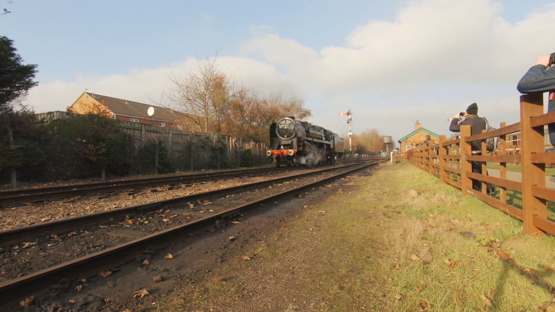 LOUGHBOROUGH, UK 17 NOV 2018 Vintage steam engine arrives