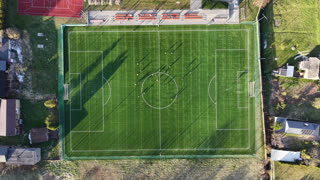 Overhead view of a European football ground