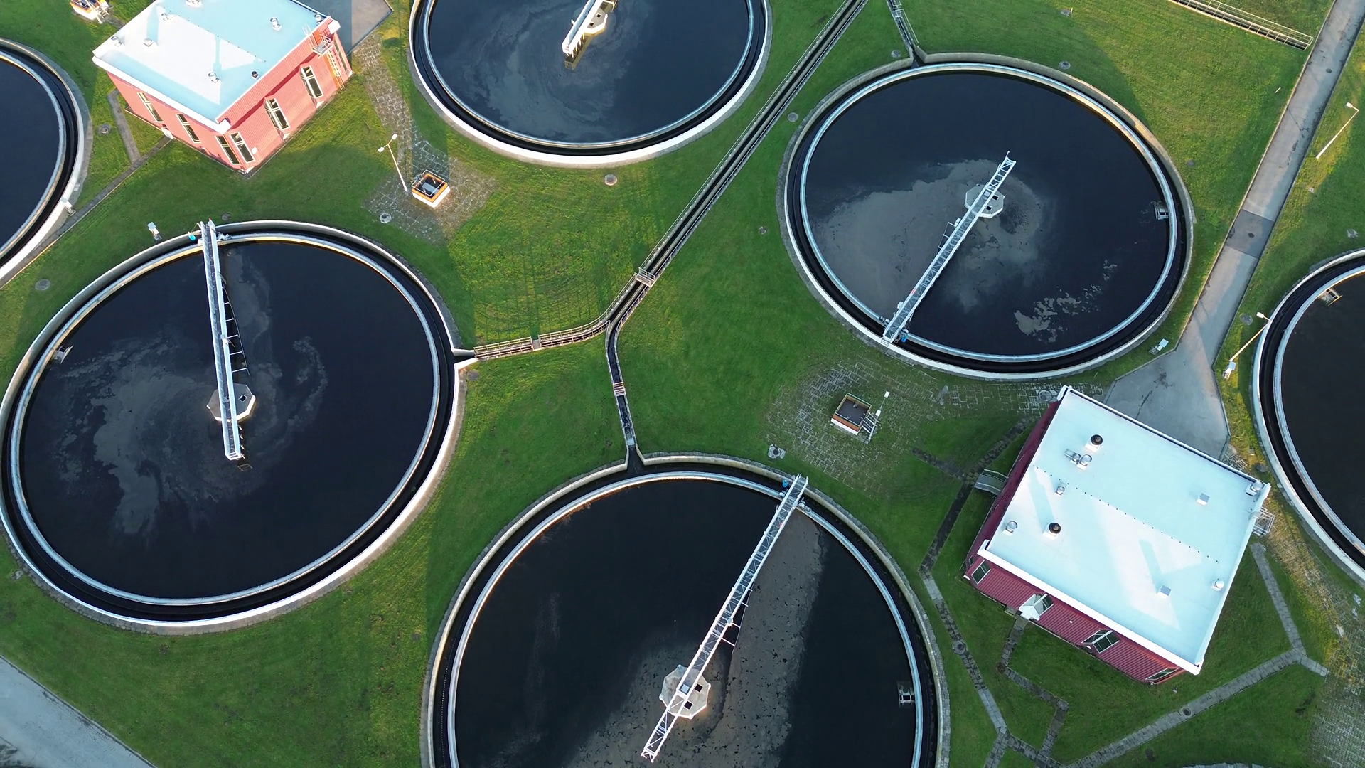 Circular Filtration Tanks At Water Treatment Stock Footage SBV ...