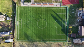 Soccer training session on open green field