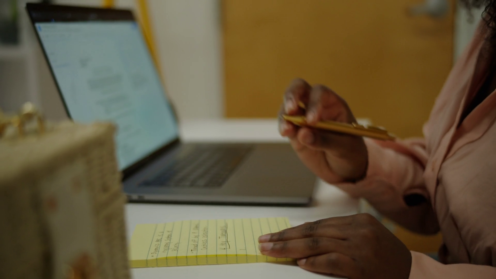 Tilt-up Shot Of Black Woman Writing On Stock Footage SBV-347050382 ...