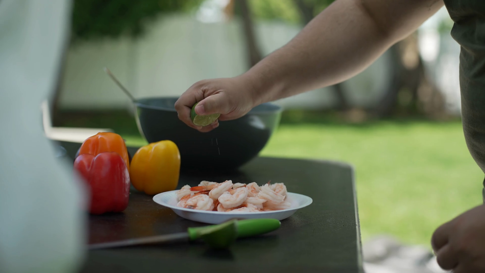 Closeup Shot Of Man Squeezing Lime Over Raw Stock Footage SBV347028024