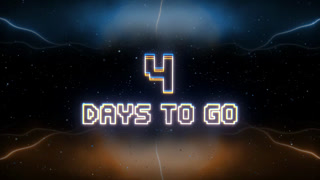 4 Days To Go Neon Text With Retro Style