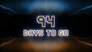 94 Days To Go Neon Text With Retro Style