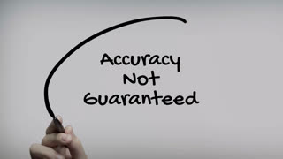 Accuracy Not Guaranteed Hand Writing Text On Glass Screen