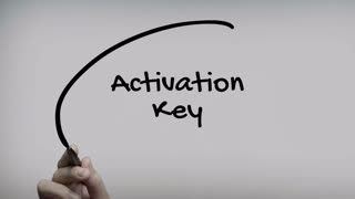 Activation Key Hand Writing Text On Glass Screen