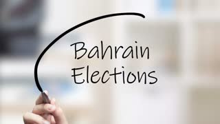 Bahrain Elections Handwriting Using Black Marker On Glass