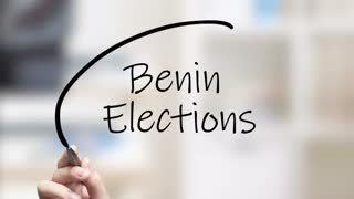 Benin Elections Handwriting Using Black Marker On Glass