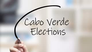 Cabo Verde Elections Handwriting Using Black Marker On Glass