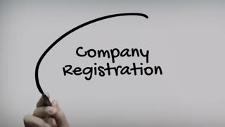 Company Registration Hand Writing Text On Glass Screen