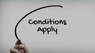 Conditions Apply Hand Writing Text On Glass Screen