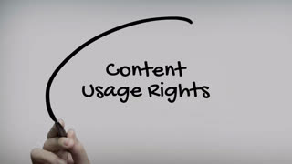 Content Usage Rights Hand Writing Text On Glass Screen