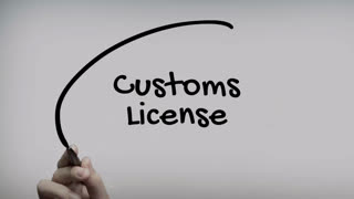 Customs License Hand Writing Text On Glass Screen