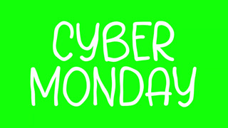 Cyber Monday Hand Drawn Scribble Overlay With Green Background
