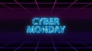 Cyber Monday Neon Retro Background For Video