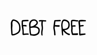 Debt Free Hand Drawn Scribble Text Effect