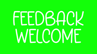 Feedback Welcome Hand Drawn Scribble Overlay With Green Background