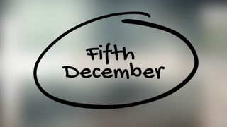 Fifth December Handwriting With Black Marker On Glass Surface