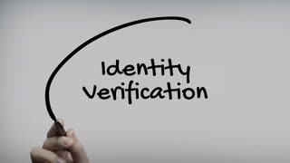 Identity Verification Hand Writing Text On Glass Screen