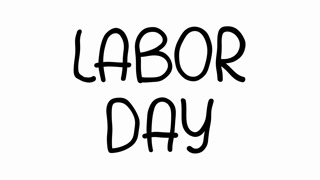 Labor Day Hand Drawn Scribble Text Effect