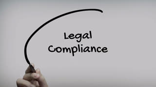 Legal Compliance Hand Writing Text On Glass Screen