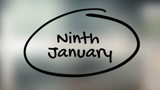 Ninth January Handwriting With Black Marker On Glass Surface