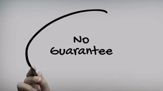 No Guarantee Hand Writing Text On Glass Screen