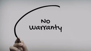 No Warranty Hand Writing Text On Glass Screen