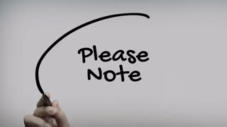 Please Note Hand Writing Text On Glass Screen
