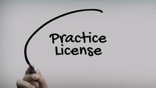 Practice License Hand Writing Text On Glass Screen
